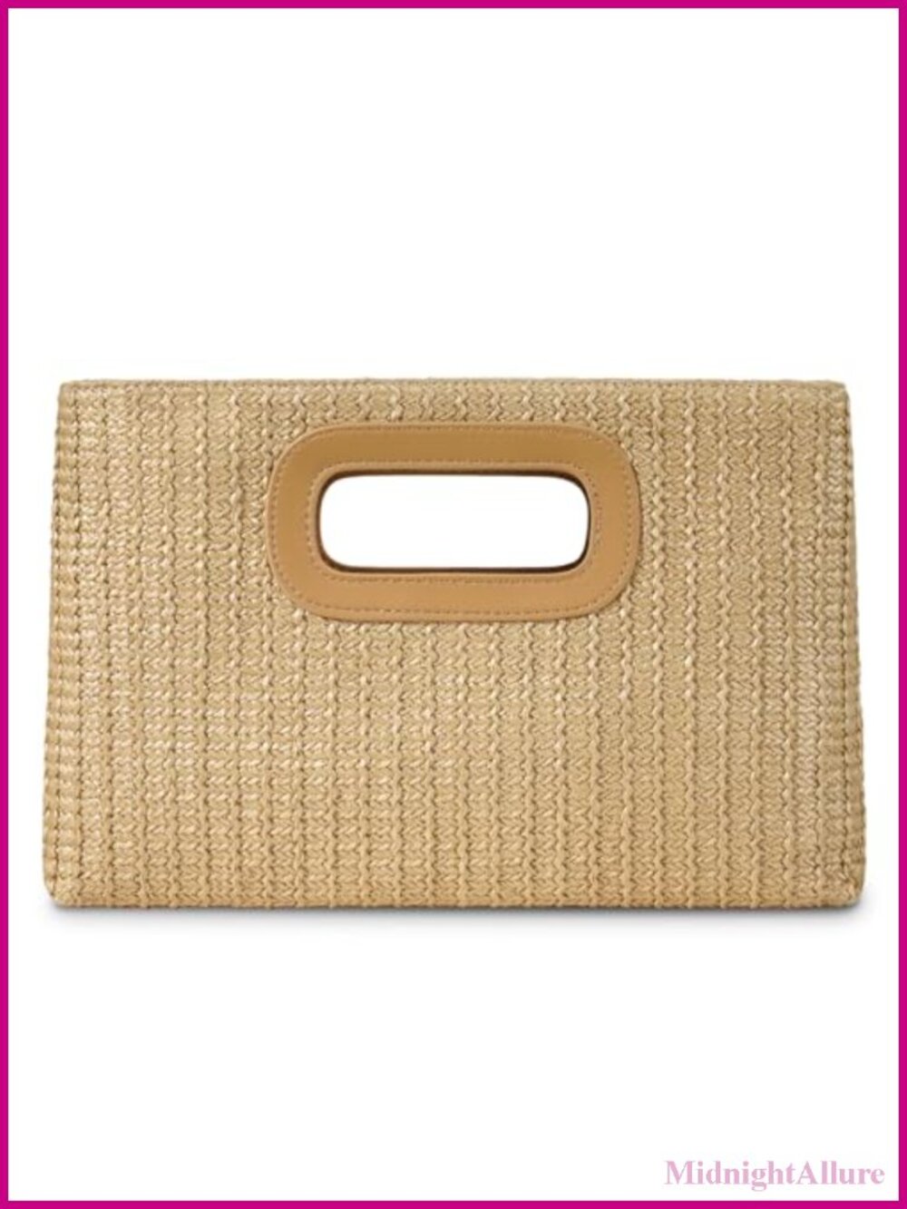 Woven Straw Clutch Top Handle Evening Bag with Gold Chain Crossbody